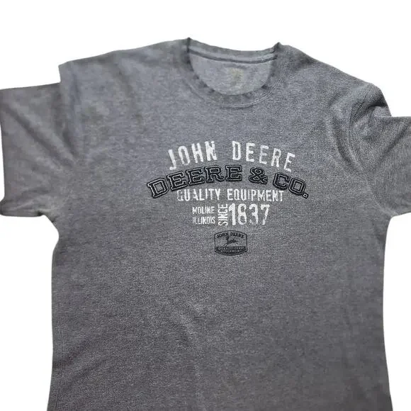 John Deere Long Sleeve Shirt Mens XXL Thermal Waffle Knit Crewneck Casual 1837 - Picture 2 of 9